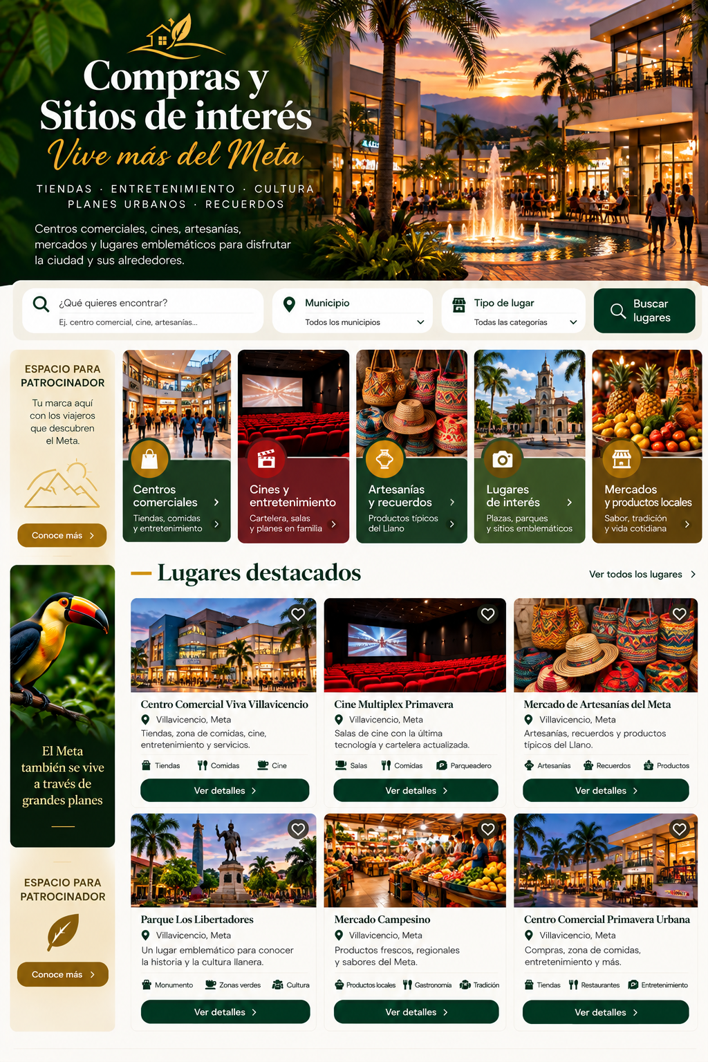 Diseño gráfico aprobado para compras y sitios de interés