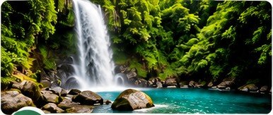 Cascada rodeada de vegetación