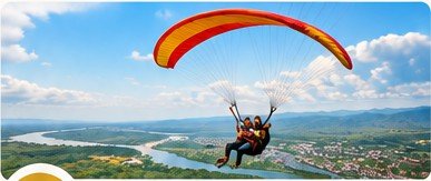 Parapente sobre el paisaje llanero